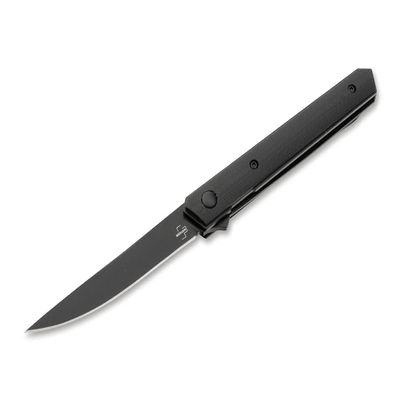 BKER PLUS Kwaiken Air MINI  Minimalist, Pocket Friendly Feather Weight Daily Carry Pocket Knife, VG-10 Steel, Gentlemens Tactical Knife, Designed by Lucas Burnley (All Black G10)