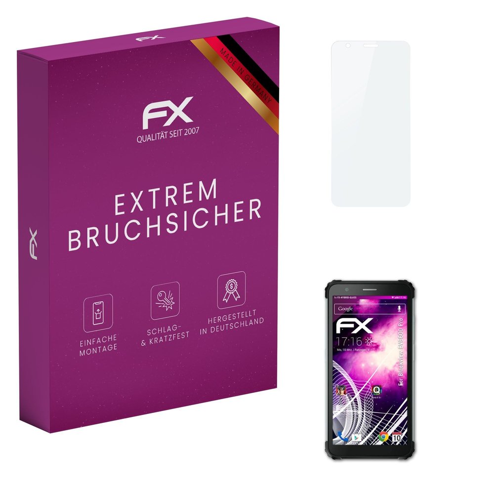atFoliX Plastic Glass Protective Film compatible with Blackview BV6600 Pro, 9H Hybrid-Glass FX Screen Protector