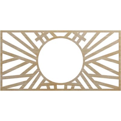 Ekena Millwork 34"W x 17"H x 12 5/8"ID x 3/8"T Hoover Wood Fretwork Pierced Ceiling Medallion, Hickory