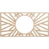 Ekena Millwork 18"W x 9"H x 6 5/8"ID x 1/4"T Hoover Wood Fretwork Pierced Ceiling Medallion, Alder view 1