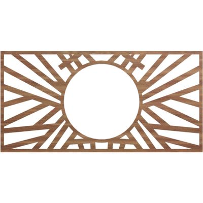 Ekena Millwork 34"W x 17"H x 12 5/8"ID x 3/8"T Hoover Wood Fretwork Pierced Ceiling Medallion, Walnut