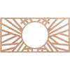 Ekena Millwork 18"W x 9"H x 6 5/8"ID x 3/8"T Hoover Wood Fretwork Pierced Ceiling Medallion, Cherry view 1