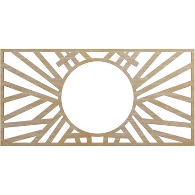 Ekena Millwork 20"W x 10"H x 7 3/8"ID x 1/4"T Hoover Wood Fretwork Pierced Ceiling Medallion, Birch
