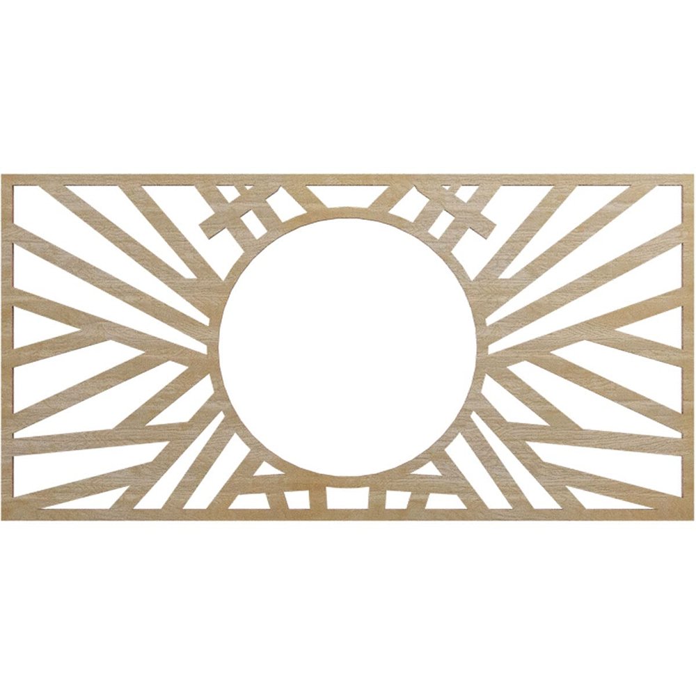 Ekena Millwork 20"W x 10"H x 7 3/8"ID x 1/4"T Hoover Wood Fretwork Pierced Ceiling Medallion, Birch