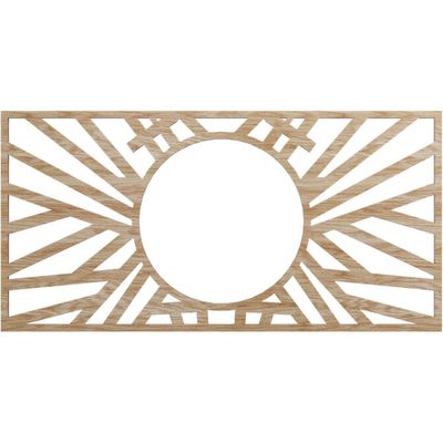 Ekena Millwork 20"W x 10"H x 7 3/8"ID x 3/8"T Hoover Wood Fretwork Pierced Ceiling Medallion, Red Oak
