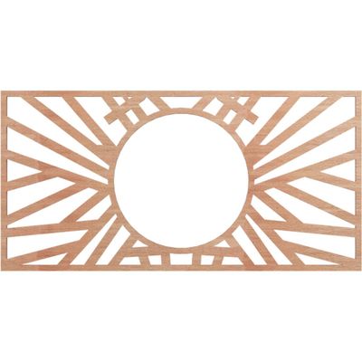 Ekena Millwork 22"W x 11"H x 8 1/8"ID x 1/4"T Hoover Wood Fretwork Pierced Ceiling Medallion, Cherry