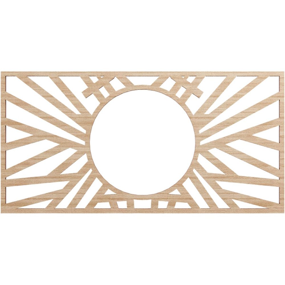 Ekena Millwork 16"W x 8"H x 5 7/8"ID x 3/8"T Hoover Wood Fretwork Pierced Ceiling Medallion, Alder
