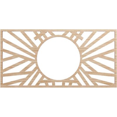 16"W x 8"H x 5 7/8"ID x 1/4"T Hoover Wood Fretwork Pierced Ceiling Medallion, Alder