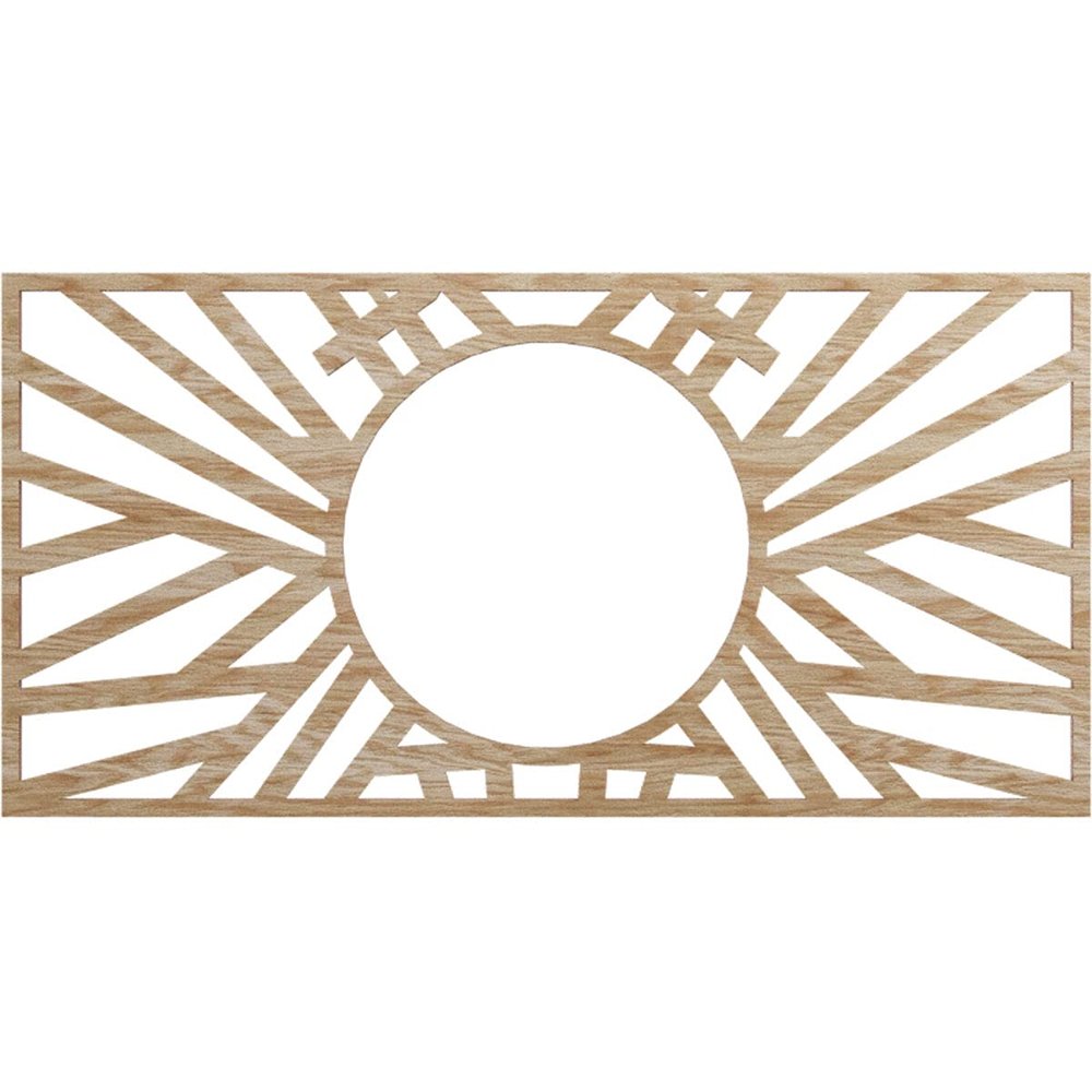 Ekena Millwork 22"W x 11"H x 8 1/8"ID x 3/8"T Hoover Wood Fretwork Pierced Ceiling Medallion, Red Oak
