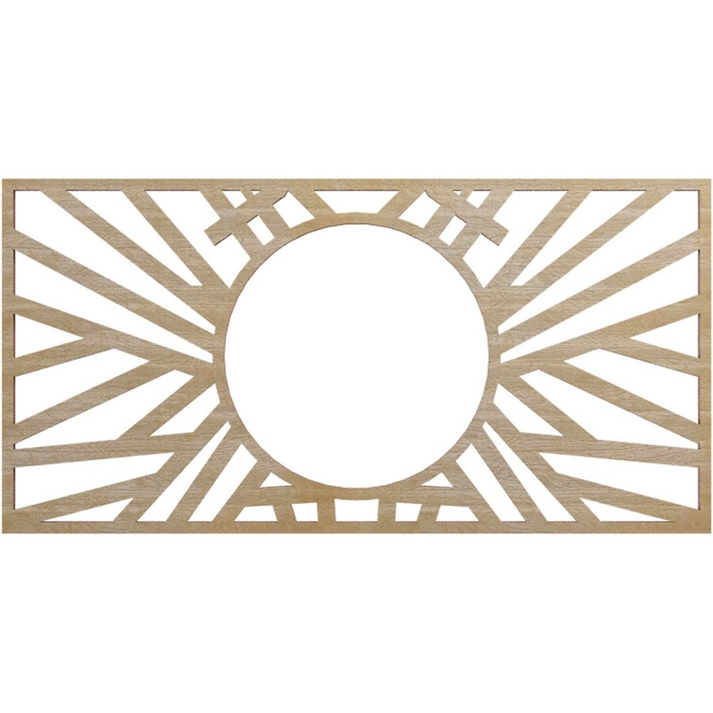 Ekena Millwork 16"W x 8"H x 5 7/8"ID x 1/4"T Hoover Wood Fretwork Pierced Ceiling Medallion, Birch