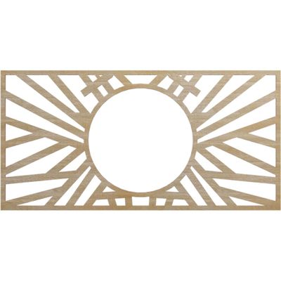 Ekena Millwork 24"W x 12"H x 8 7/8"ID x 3/8"T Hoover Wood Fretwork Pierced Ceiling Medallion, Birch