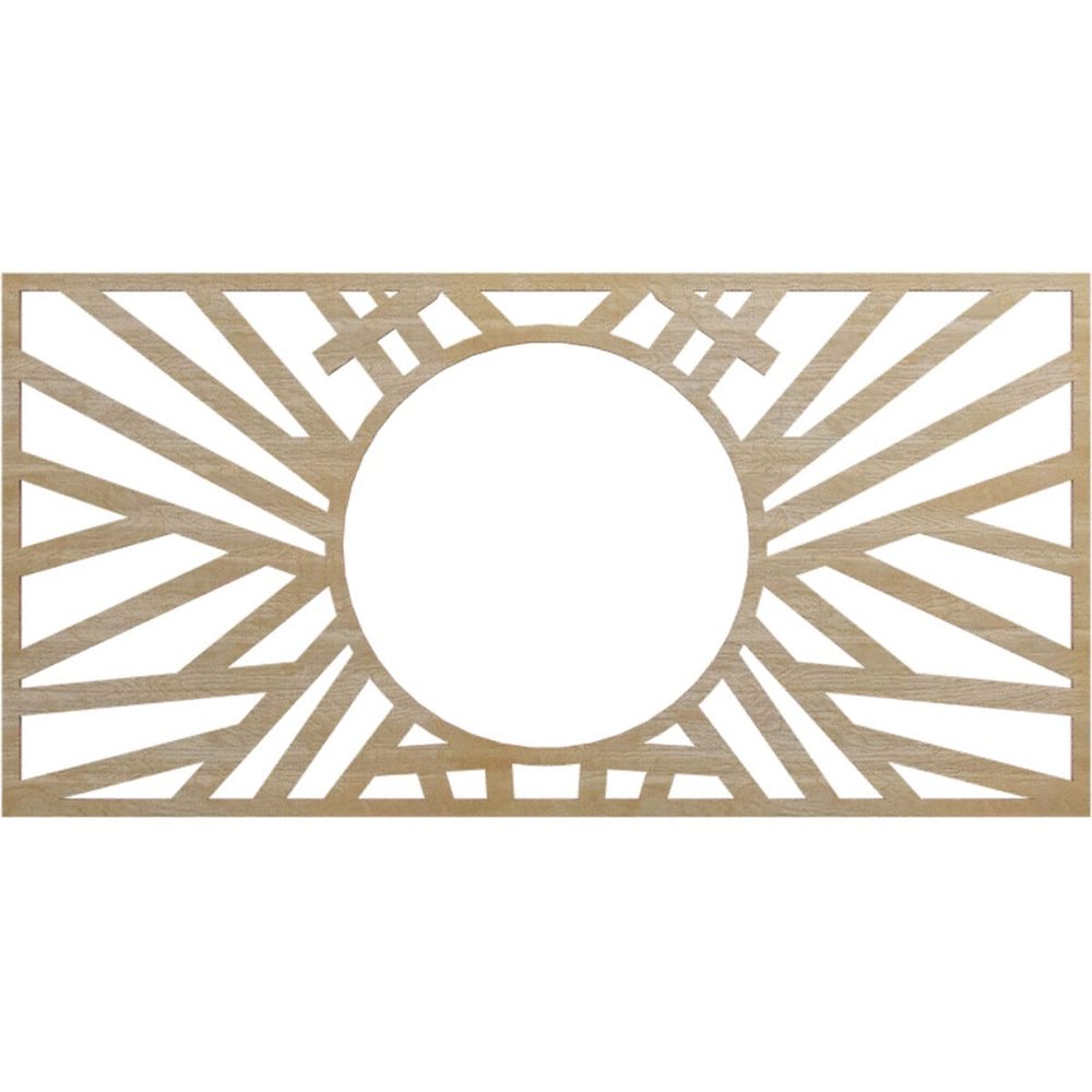 Ekena Millwork 24"W x 12"H x 8 7/8"ID x 3/8"T Hoover Wood Fretwork Pierced Ceiling Medallion, Birch