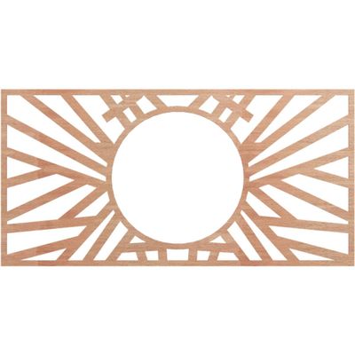 Ekena Millwork 38"W x 19"H x 14 1/4"ID x 1/4"T Hoover Wood Fretwork Pierced Ceiling Medallion, Cherry