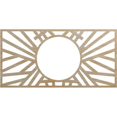 Ekena Millwork 24"W x 12"H x 8 7/8"ID x 1/4"T Hoover Wood Fretwork Pierced Ceiling Medallion, Hickory