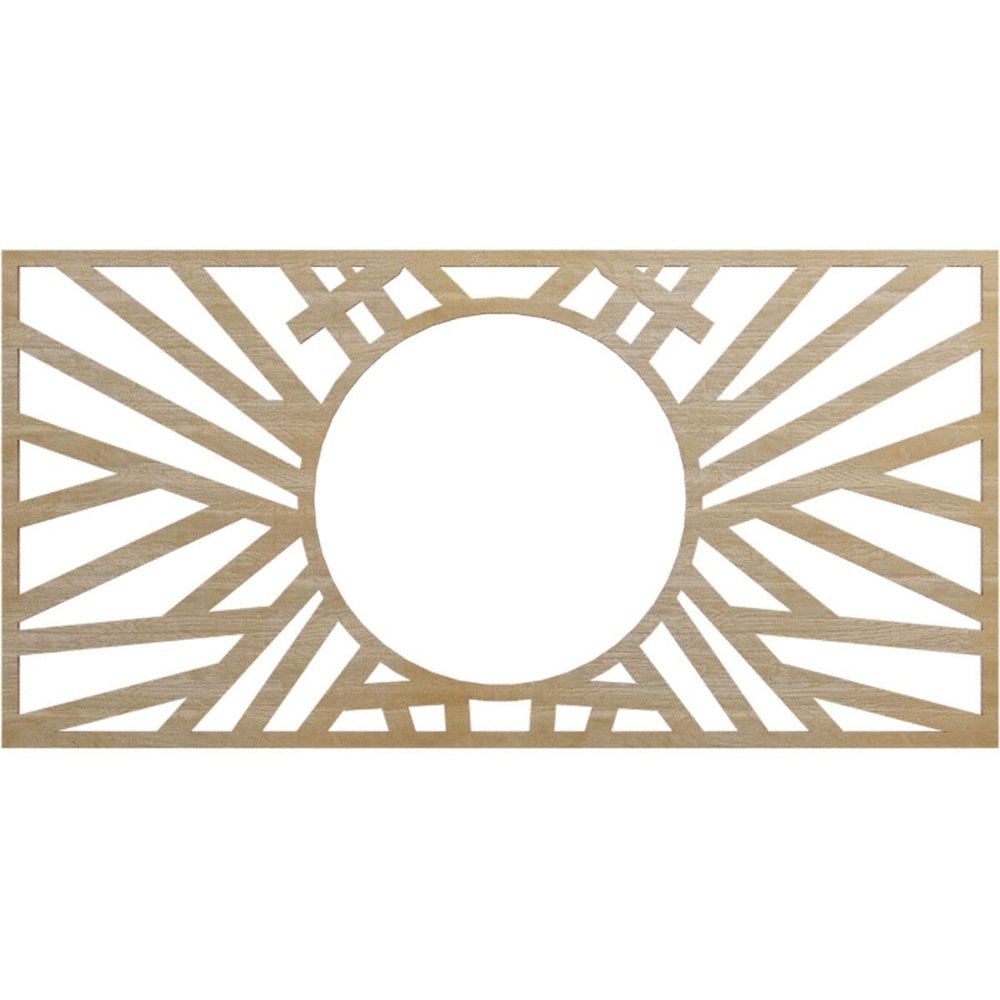 Ekena Millwork 24"W x 12"H x 8 7/8"ID x 1/4"T Hoover Wood Fretwork Pierced Ceiling Medallion, Hickory