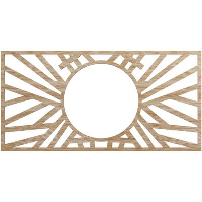 Ekena Millwork 16"W x 8"H x 5 7/8"ID x 1/4"T Hoover Wood Fretwork Pierced Ceiling Medallion, Red Oak