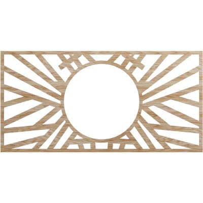 Ekena Millwork 34"W x 17"H x 12 5/8"ID x 3/8"T Hoover Wood Fretwork Pierced Ceiling Medallion, Red Oak