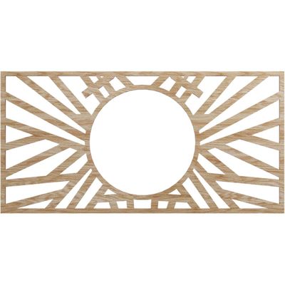 Ekena Millwork 20"W x 10"H x 7 3/8"ID x 1/4"T Hoover Wood Fretwork Pierced Ceiling Medallion, Red Oak