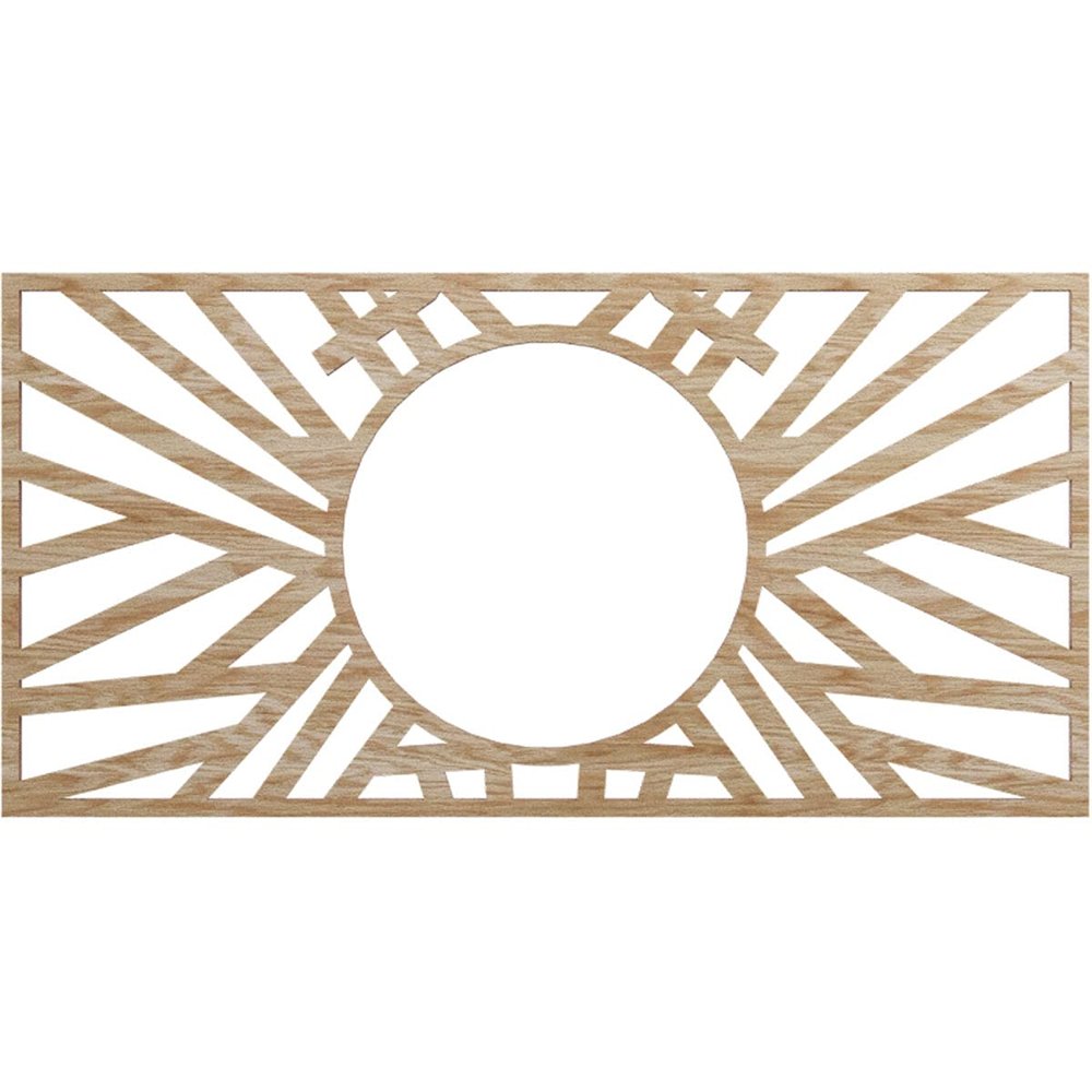 Ekena Millwork 20"W x 10"H x 7 3/8"ID x 1/4"T Hoover Wood Fretwork Pierced Ceiling Medallion, Red Oak