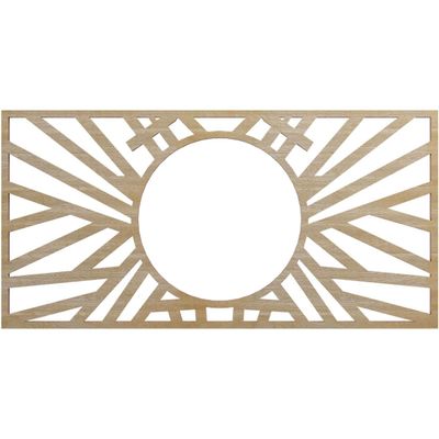Ekena Millwork 16"W x 8"H x 5 7/8"ID x 3/8"T Hoover Wood Fretwork Pierced Ceiling Medallion, Hickory