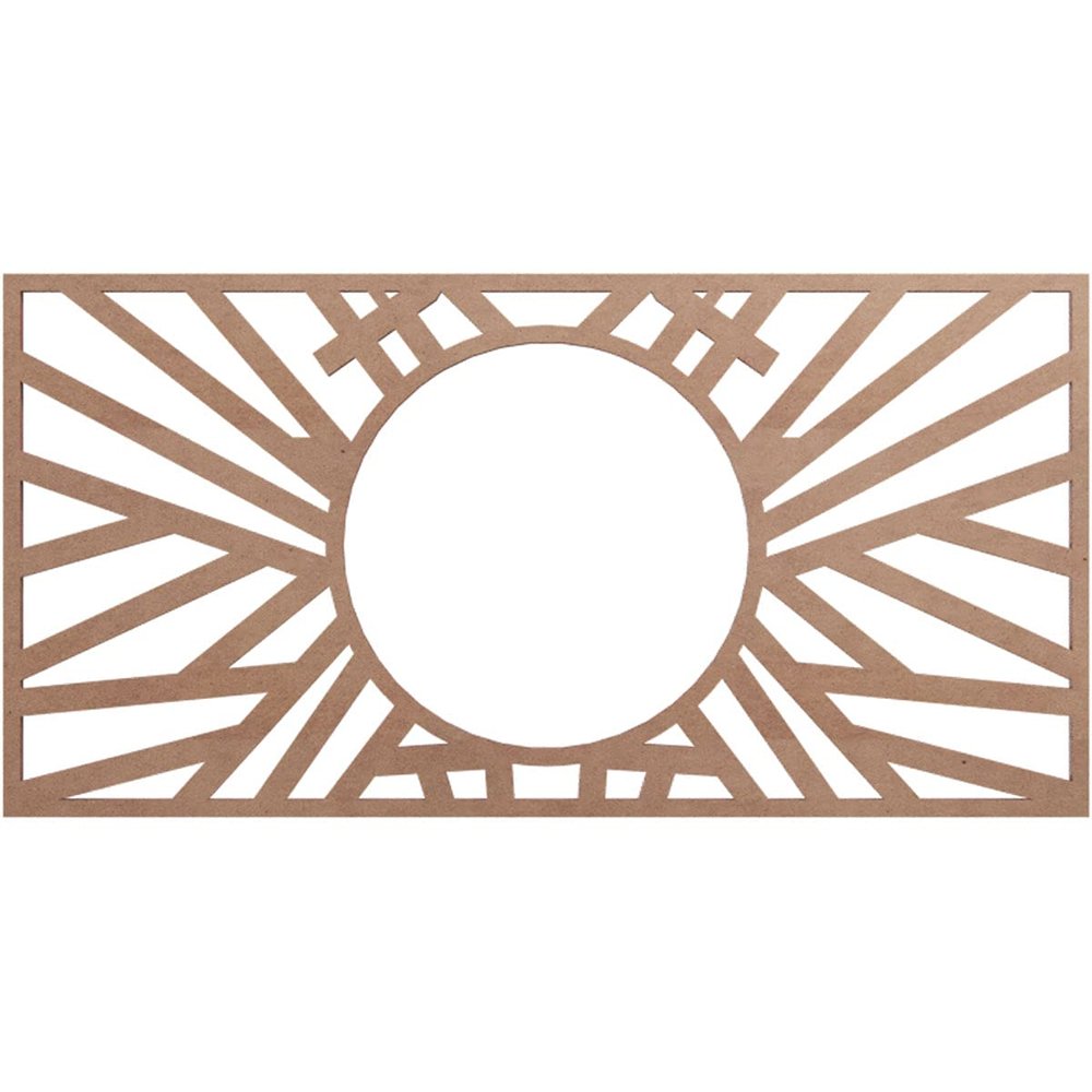 Ekena Millwork 18" W x 9" H x 6 5/8" ID x 3/8" T Hoover Wood Fretwork Pierced Ceiling Medallion, Wood (Paint Grade)