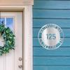 Bold Circle Address Personalized Indoor Outdoor Steel Wall Sign Metal Art Silver / 12" view 4
