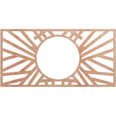 Ekena Millwork 18"W x 9"H x 6 5/8"ID x 1/4"T Hoover Wood Fretwork Pierced Ceiling Medallion, Cherry