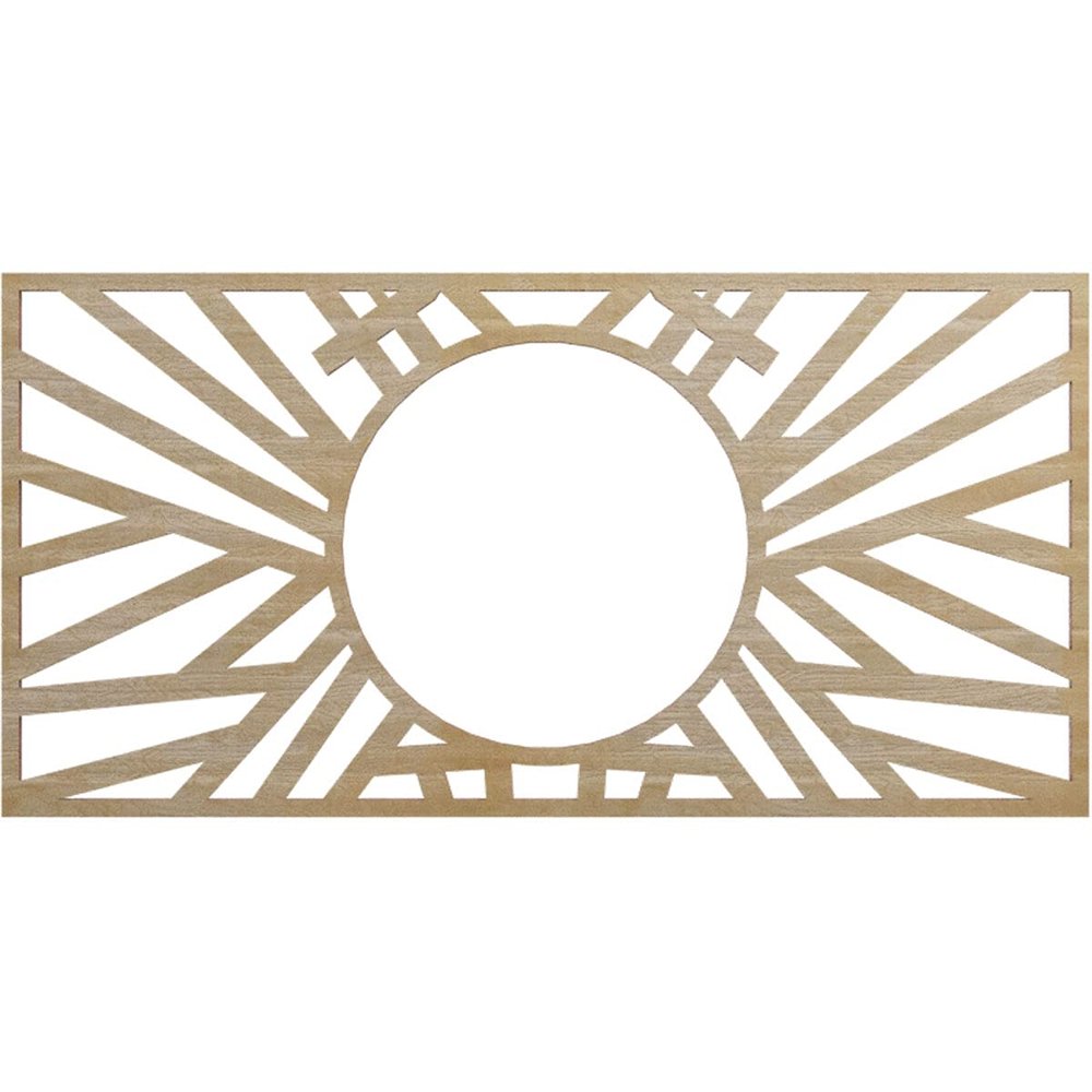 Ekena Millwork 20"W x 10"H x 7 3/8"ID x 3/8"T Hoover Wood Fretwork Pierced Ceiling Medallion, Hickory