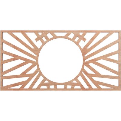 Ekena Millwork 16"W x 8"H x 5 7/8"ID x 1/4"T Hoover Wood Fretwork Pierced Ceiling Medallion, Cherry