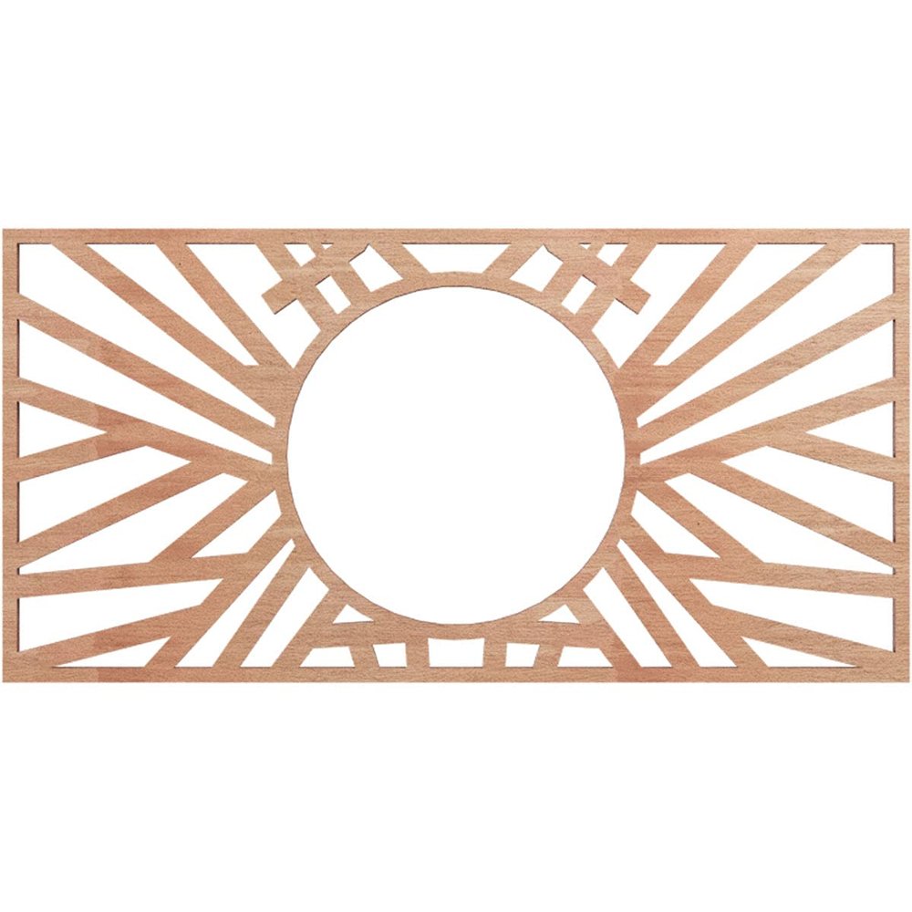 Ekena Millwork 16"W x 8"H x 5 7/8"ID x 1/4"T Hoover Wood Fretwork Pierced Ceiling Medallion, Cherry