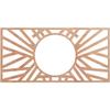 Ekena Millwork 16"W x 8"H x 5 7/8"ID x 1/4"T Hoover Wood Fretwork Pierced Ceiling Medallion, Cherry view 1