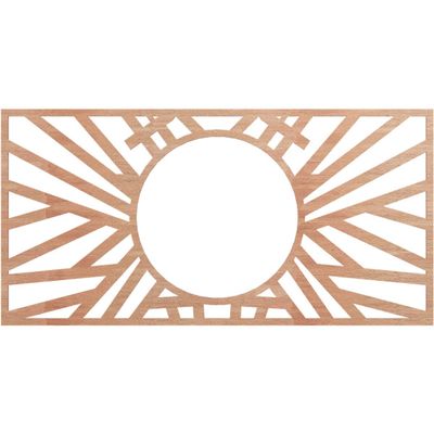 Ekena Millwork 30"W x 15"H x 11 1/8"ID x 3/8"T Hoover Wood Fretwork Pierced Ceiling Medallion, Cherry