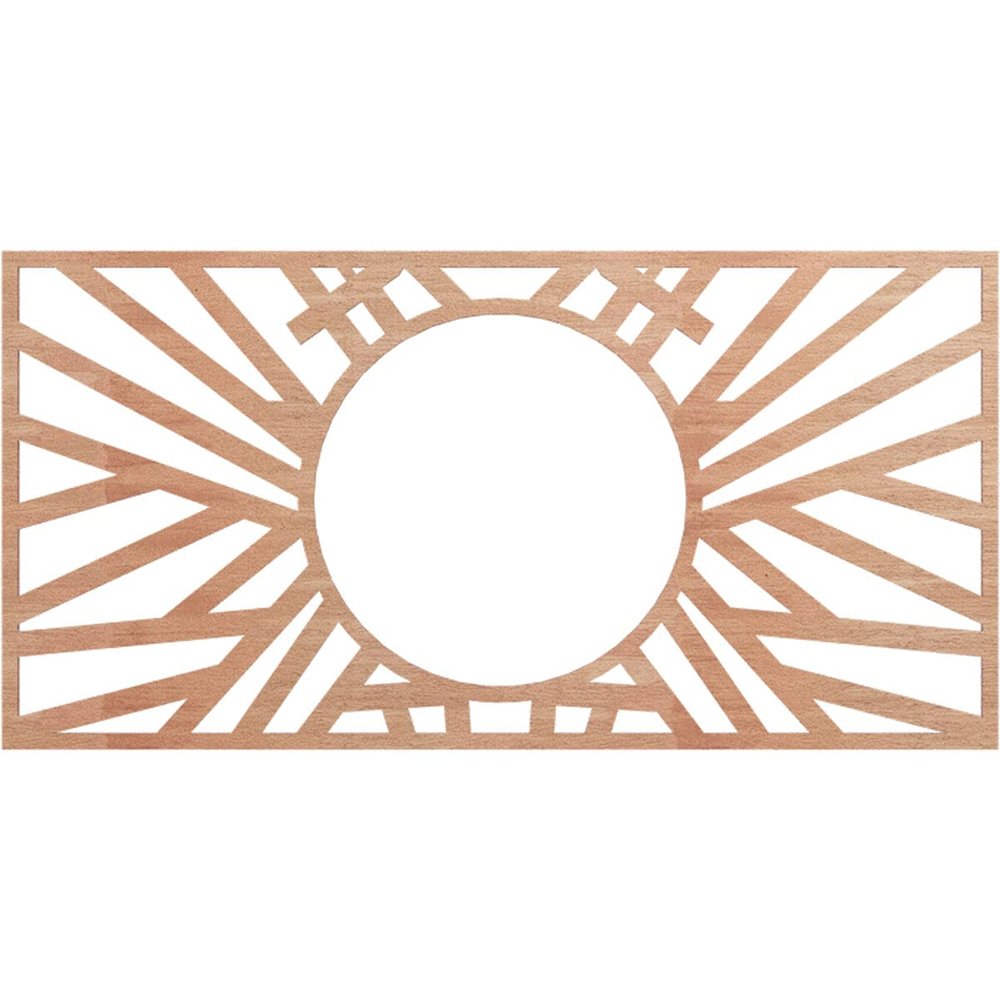 Ekena Millwork 30"W x 15"H x 11 1/8"ID x 3/8"T Hoover Wood Fretwork Pierced Ceiling Medallion, Cherry