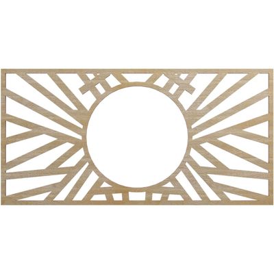 Ekena Millwork 18"W x 9"H x 6 5/8"ID x 3/8"T Hoover Wood Fretwork Pierced Ceiling Medallion, Birch