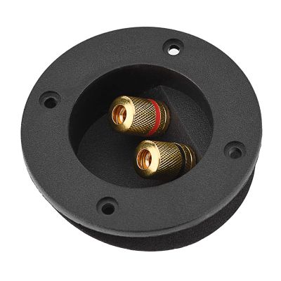 01 02 015 Speaker Terminal, Copper Terminal Black Terminal Box, 2 Mounting Holes for Home Hotel