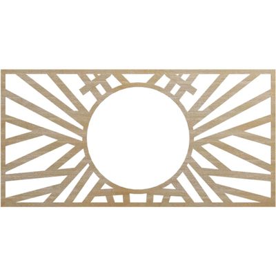 Ekena Millwork 40"W x 20"H x 14 3/4"ID x 1/4"T Hoover Wood Fretwork Pierced Ceiling Medallion, Birch