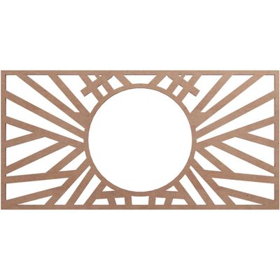 Ekena Millwork 16"W x 8"H x 5 7/8"ID x 3/8"T Hoover Wood Fretwork Pierced Ceiling Medallion, Wood (Paint Grade)