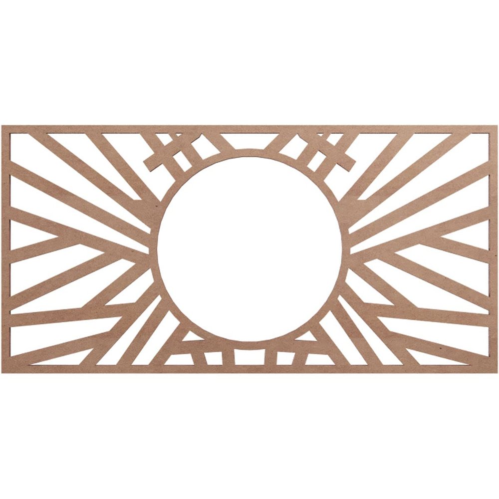 Ekena Millwork 16"W x 8"H x 5 7/8"ID x 3/8"T Hoover Wood Fretwork Pierced Ceiling Medallion, Wood (Paint Grade)