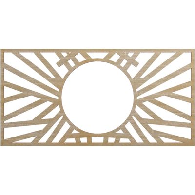 Ekena Millwork 18"W x 9"H x 6 5/8"ID x 1/4"T Hoover Wood Fretwork Pierced Ceiling Medallion, Hickory