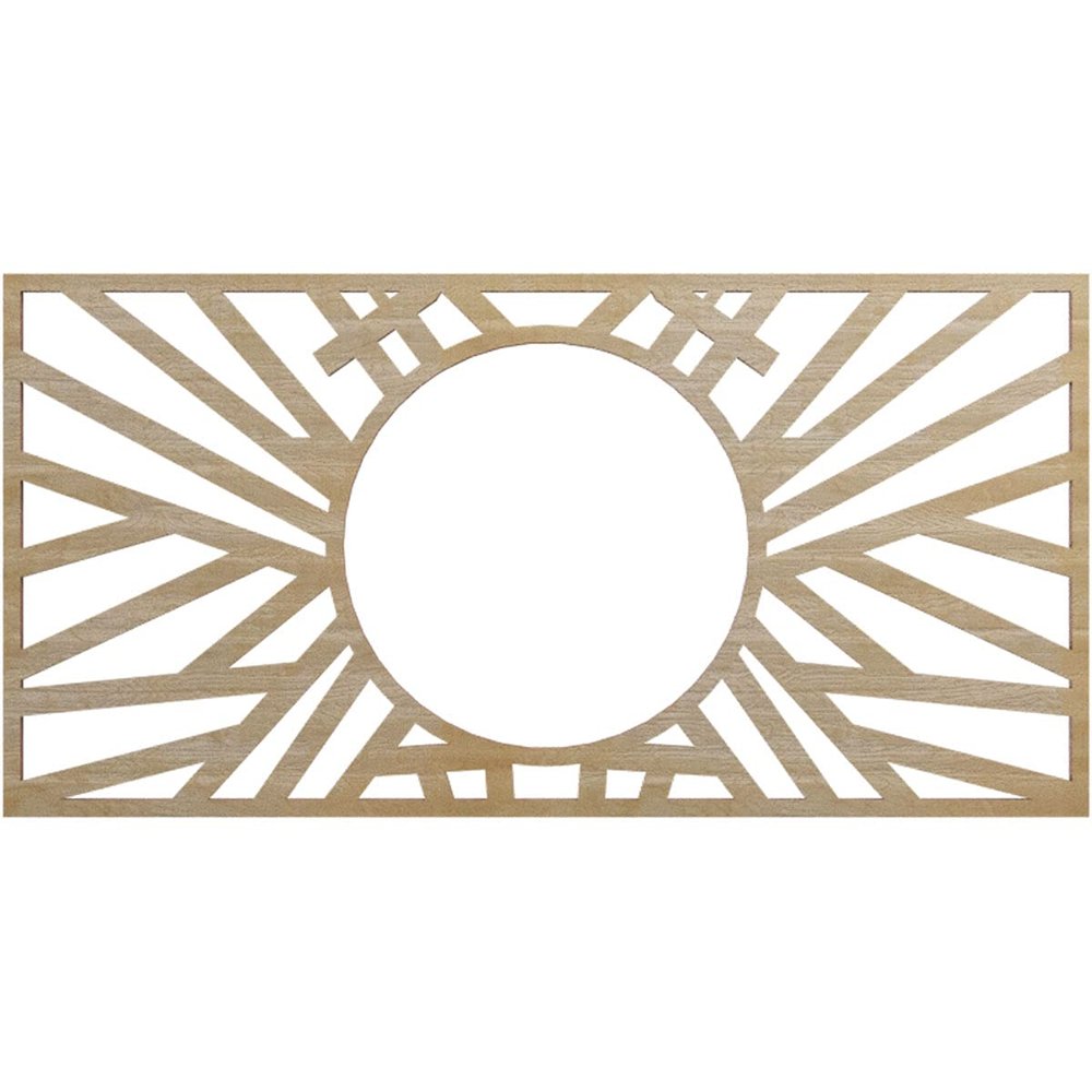 Ekena Millwork 18"W x 9"H x 6 5/8"ID x 1/4"T Hoover Wood Fretwork Pierced Ceiling Medallion, Hickory