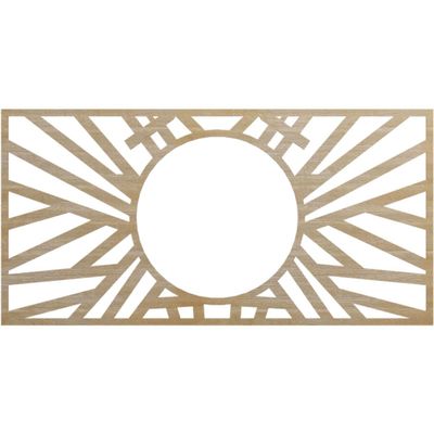 Ekena Millwork 40"W x 20"H x 14 3/4"ID x 3/8"T Hoover Wood Fretwork Pierced Ceiling Medallion, Hickory