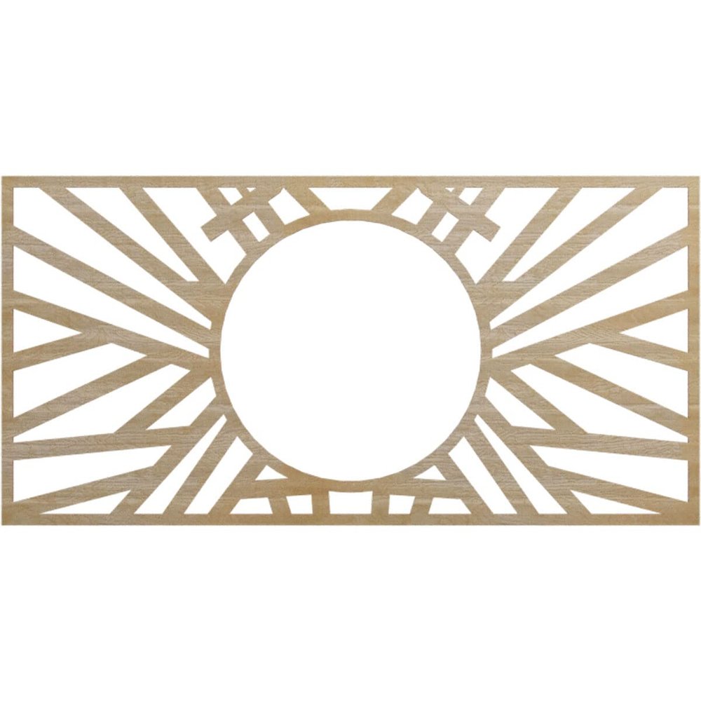 Ekena Millwork 40"W x 20"H x 14 3/4"ID x 3/8"T Hoover Wood Fretwork Pierced Ceiling Medallion, Hickory