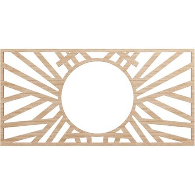 Ekena Millwork 20"W x 10"H x 7 3/8"ID x 3/8"T Hoover Wood Fretwork Pierced Ceiling Medallion, Alder