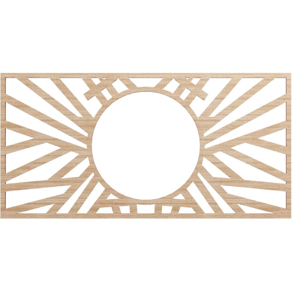 Ekena Millwork 20"W x 10"H x 7 3/8"ID x 3/8"T Hoover Wood Fretwork Pierced Ceiling Medallion, Alder