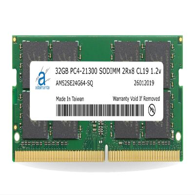 Adamanta 32GB (1x32GB) DDR4 2666MHz (or 2133MHz or 2400MHz) PC4-21300 SODIMM 2Rx8 CL19 1.2v Non-ECC Unbuffered Notebook Laptop RAM Memory Upgrade