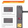 10 Outlet Long Power Strip Surge Protector, Heavy Duty Industrial Metal Power Strip 6 Feet, Wall Mountable, for Work Bench, Shop, Garage, Black (1000 Joules) view 3