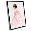 Baby Girls Bedroom Decor,Girl Nursery Wall Art,Brunette Fairy Girl Print,Blush Pink Fairy Toddler Girl Bedroom Art,Fairy Princess Print,Nursery Wall Art,16x24 Inch Framed Wall Art view 1