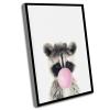 Cute Bathroom Decor,Canvas Nursery Wall Art,Baby Raccoon Print,Nursery Animals With Bubble Gum,Woodland Animal Decor,Baby Room Decor,Gift For Babies,Print Wall Art,8x12 Inch Framed Wall Art view 1