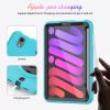 2021 New iPad mini6 case 8.3 inch 6th Gen 360 Rotating Hand Strap/Kickstand/Shoulder Strap/Pencil Holder dust-Proof Shockproof Silicone Protective Cover (iPad mini6, Light Blue+Balck) view 4