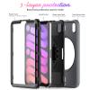2021 New iPad mini6 case 8.3 inch 6th Gen 360 Rotating Hand Strap/Kickstand/Shoulder Strap/Pencil Holder dust-Proof Shockproof Silicone Protective Cover (iPad mini6, Gray+Balck) view 2